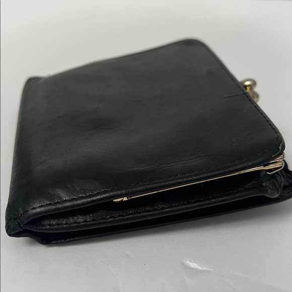 Vintage Coach Black Leather Wallet kisslock - Picture 5 of 17